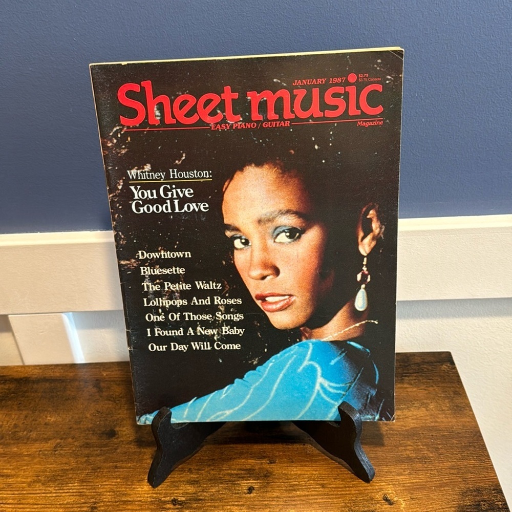 Sheet music Magazine easy piano/guitar  -Jan 1987 Whitney Houston on cover
